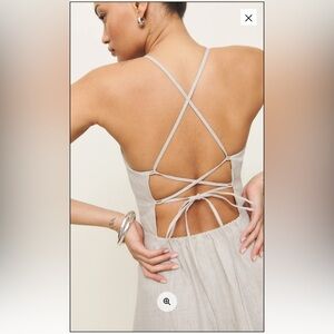 Reformation Yuliy Linen Dress Natural - Size 12